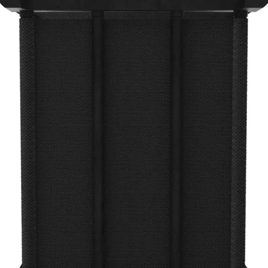 vidaXL - Kast met 4 vakken en grijs stof boxen - Zwart - 69x30x72.5 cm