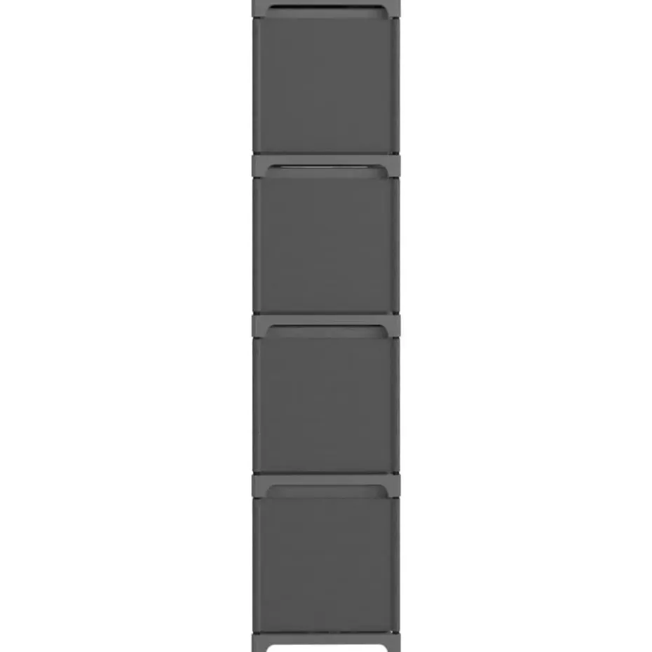 vidaXL - Kast met 12 vakken en grijs stof boxen - Grijs - 103x30x141 cm
