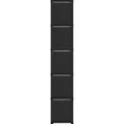 vidaXL - Kast met 15 vakken en grijs stof boxen - Zwart - 103x30x175.5 cm