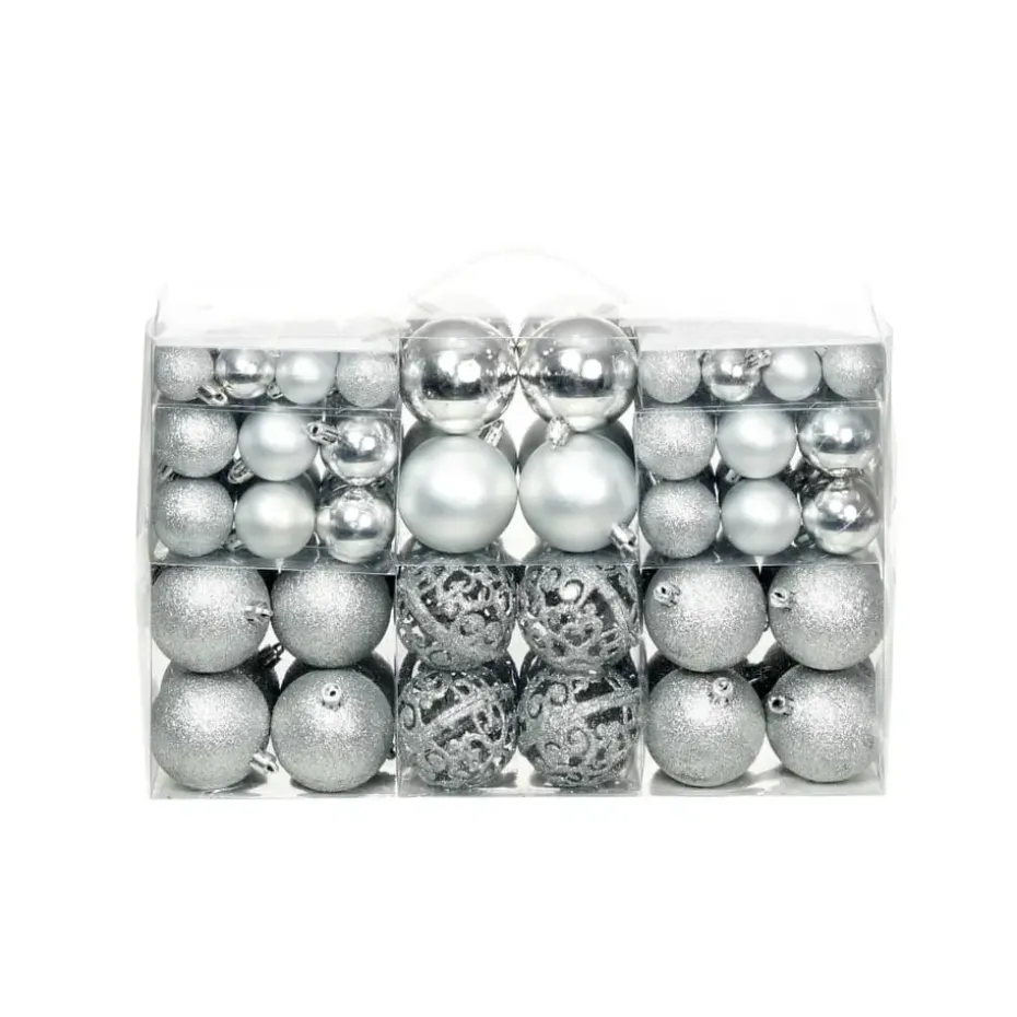 vidaXL - Kerstbal - Zilver - Kunststof - 100 stuks