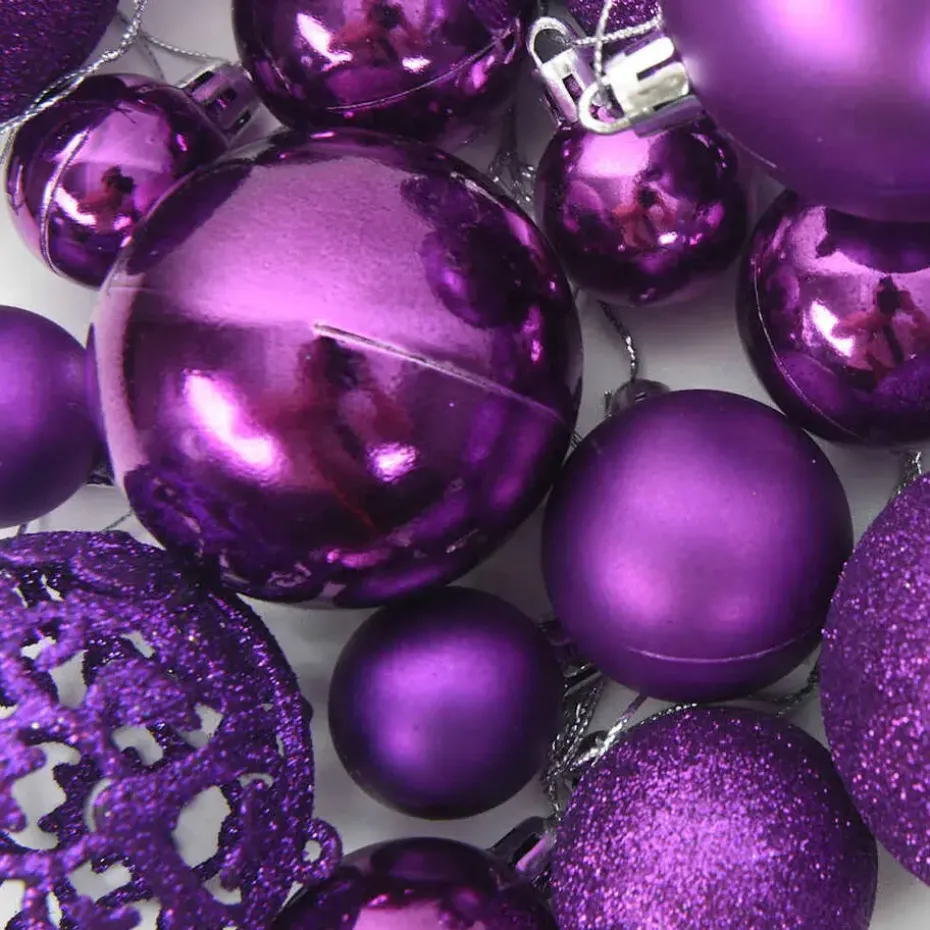 vidaXL - Kerstballenset - Paars - Polystyreen