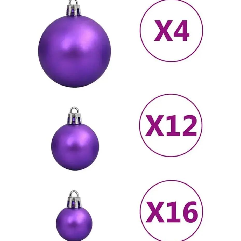 vidaXL - Kerstballenset - Paars - Polystyreen