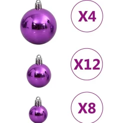 vidaXL - Kerstballenset - Paars - Polystyreen
