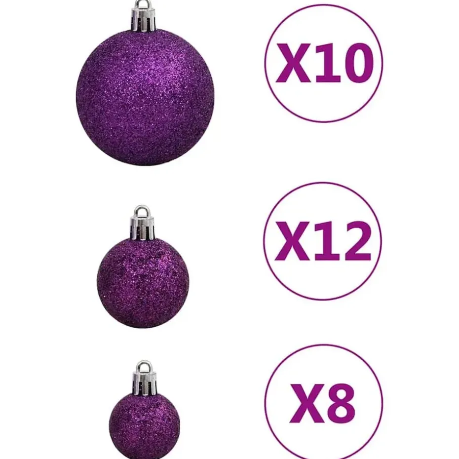 vidaXL - Kerstballenset - Paars - Polystyreen
