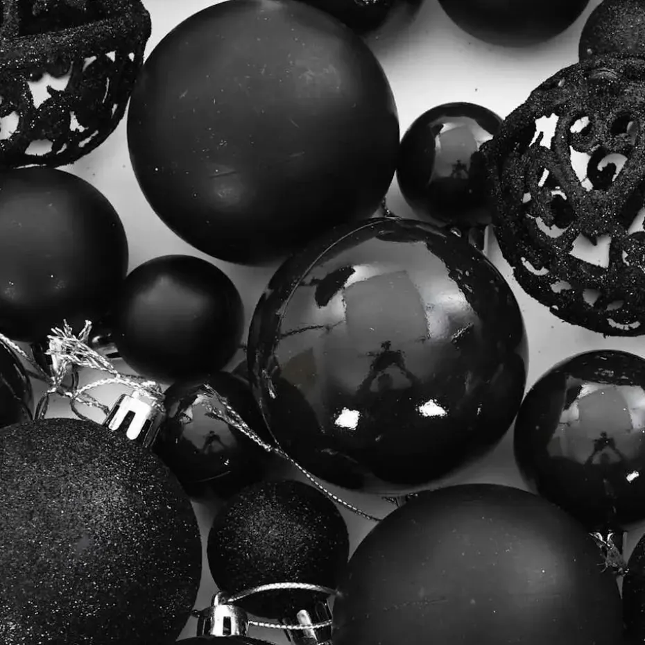 vidaXL - Kerstballenset - Zwart - Polystyreen