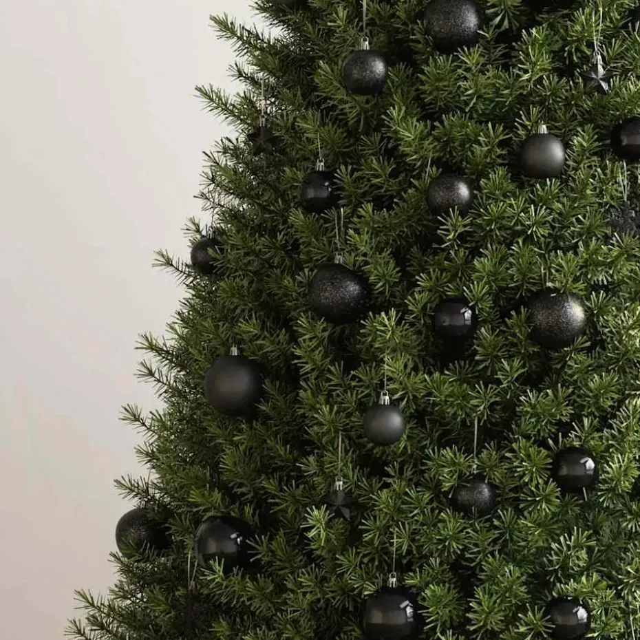 vidaXL - Kerstballenset - Zwart - Polystyreen
