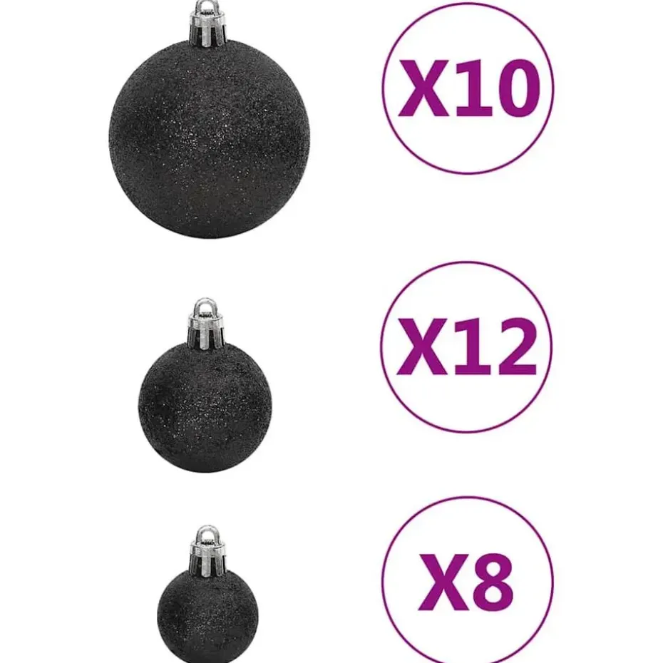 vidaXL - Kerstballenset - Zwart - Polystyreen
