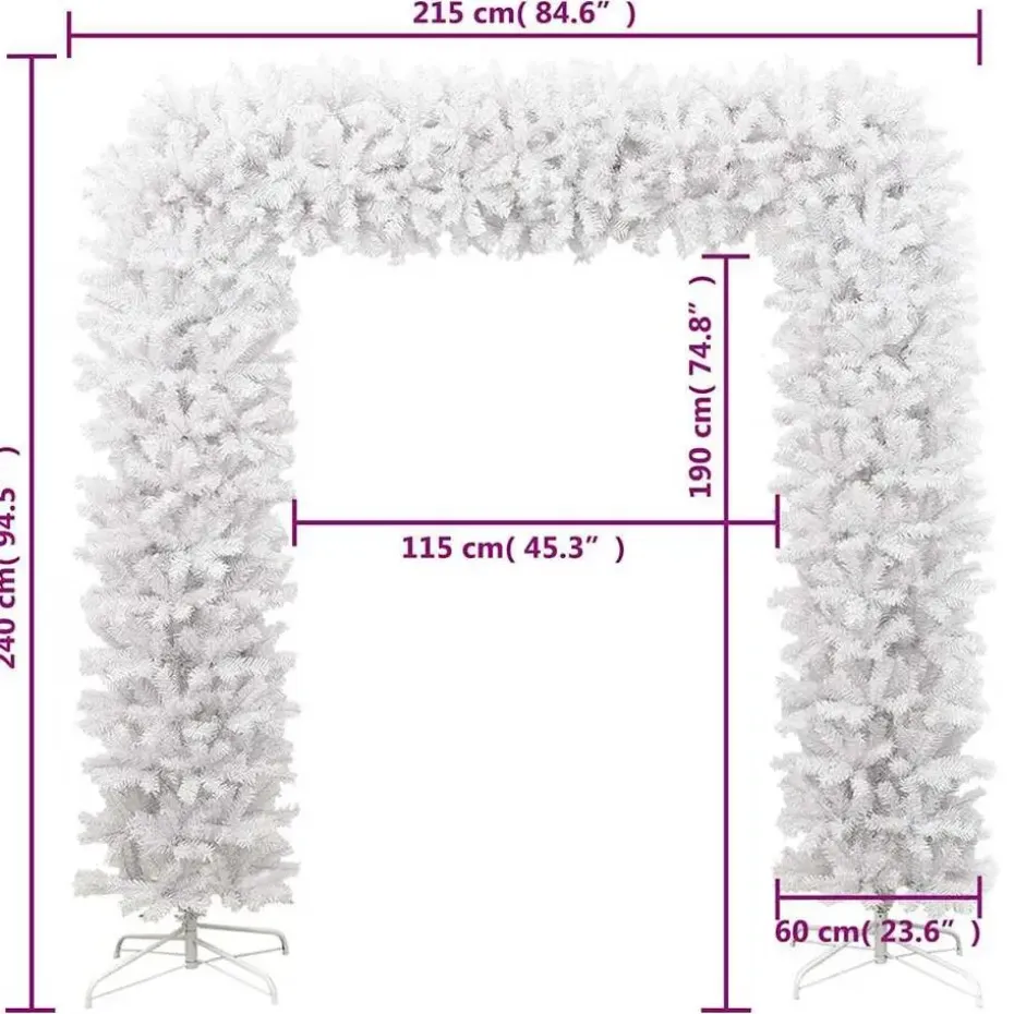 vidaXL - Kerstboog - Wit - 240 x 215 cm