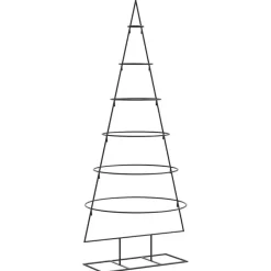 vidaXL - Kerstdecoratie kerstboom 65x60x150 cm - Zwart - Staal