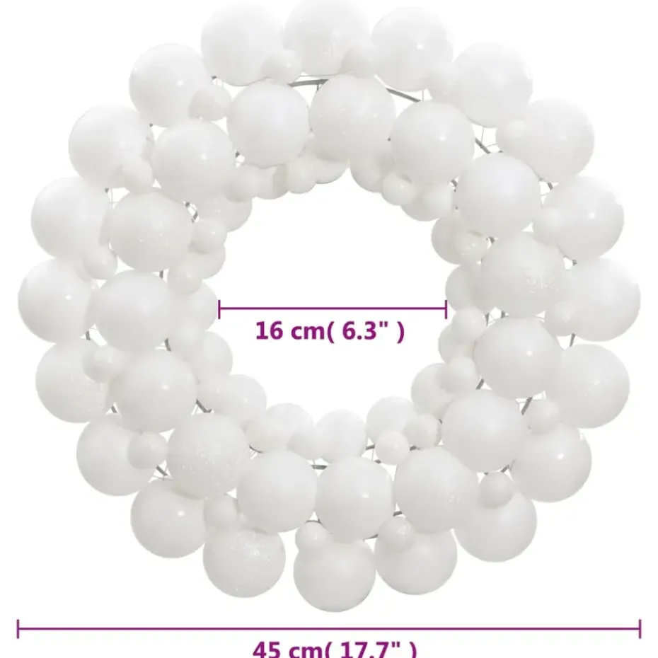 vidaXL - Kerstkrans - Wit - Polystyreen