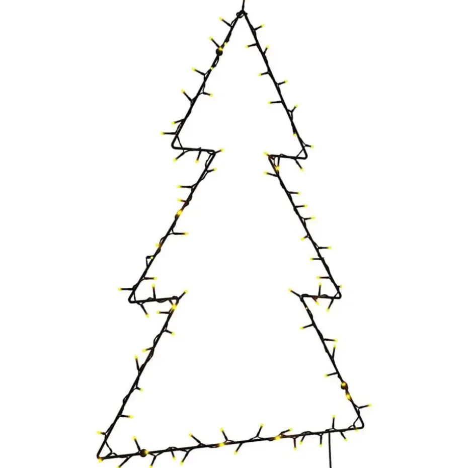 vidaXL - Kerstverlichting kerstboom silhouet 63x90 cm - Warmwit - Kunststof