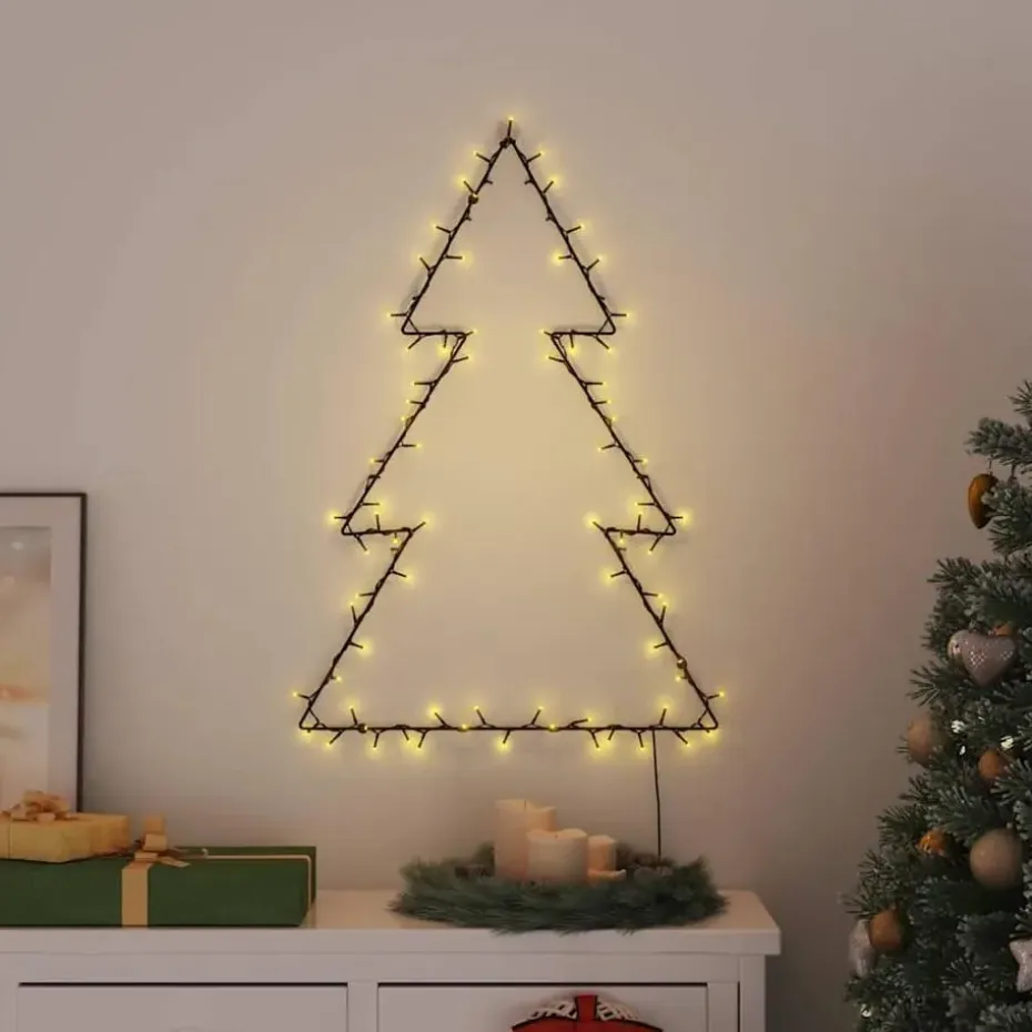 vidaXL - Kerstverlichting kerstboom silhouet 63x90 cm - Warmwit - Kunststof