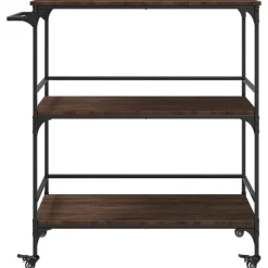 vidaXL - Keukentrolley - Bruin - Bewerkt hout