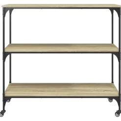 vidaXL - Keukentrolley - Bruin - Bewerkt hout