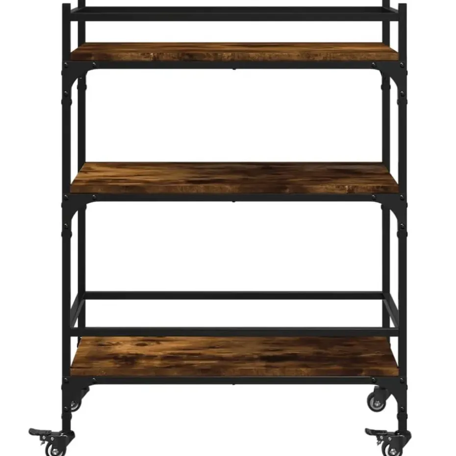 vidaXL - Keukentrolley - Bruin - Bewerkt hout