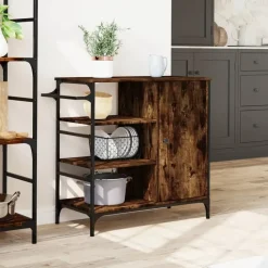 vidaXL - Keukentrolley - Bruin - Bewerkt hout