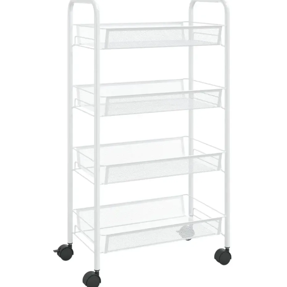 vidaXL - Keukentrolley - Wit - IJzer - 46 x 26 x 85 cm