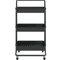 vidaXL - Keukentrolley - Zwart - IJzer