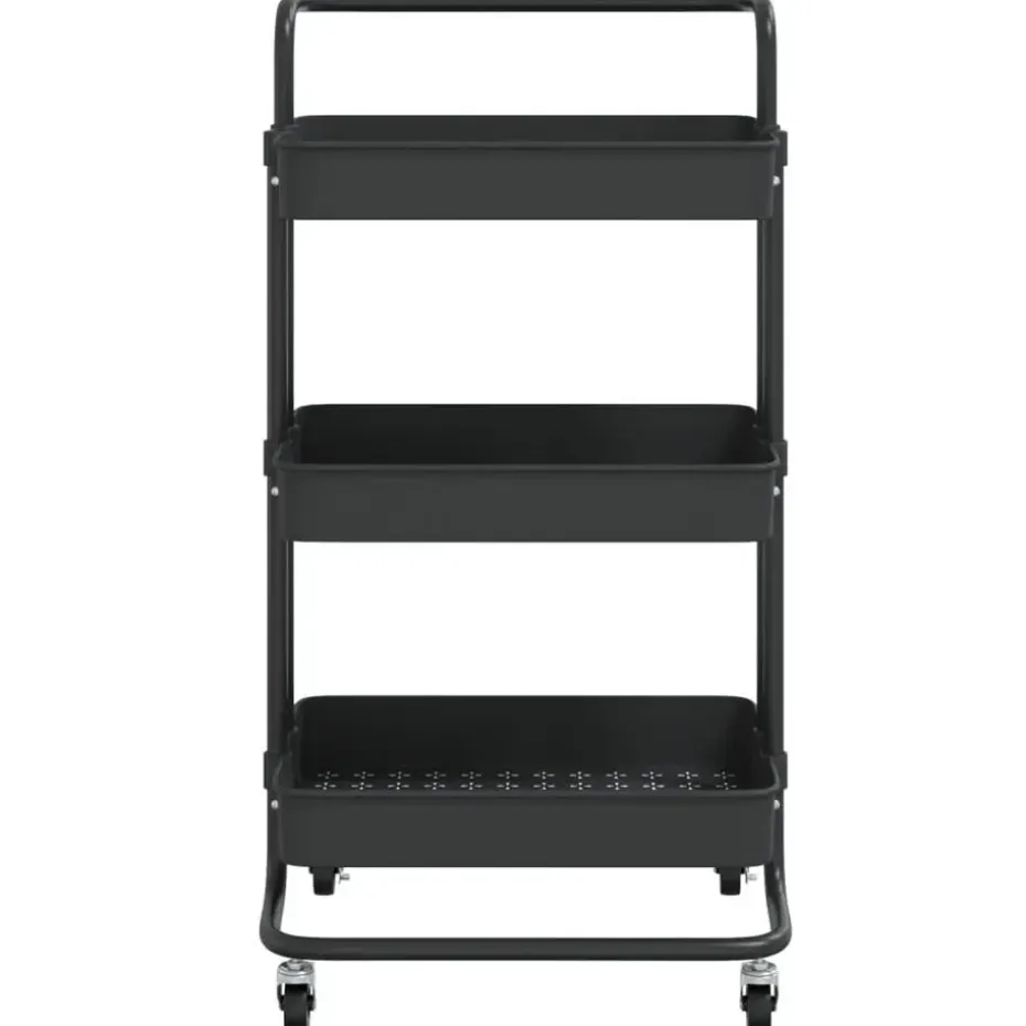 vidaXL - Keukentrolley - Zwart - IJzer