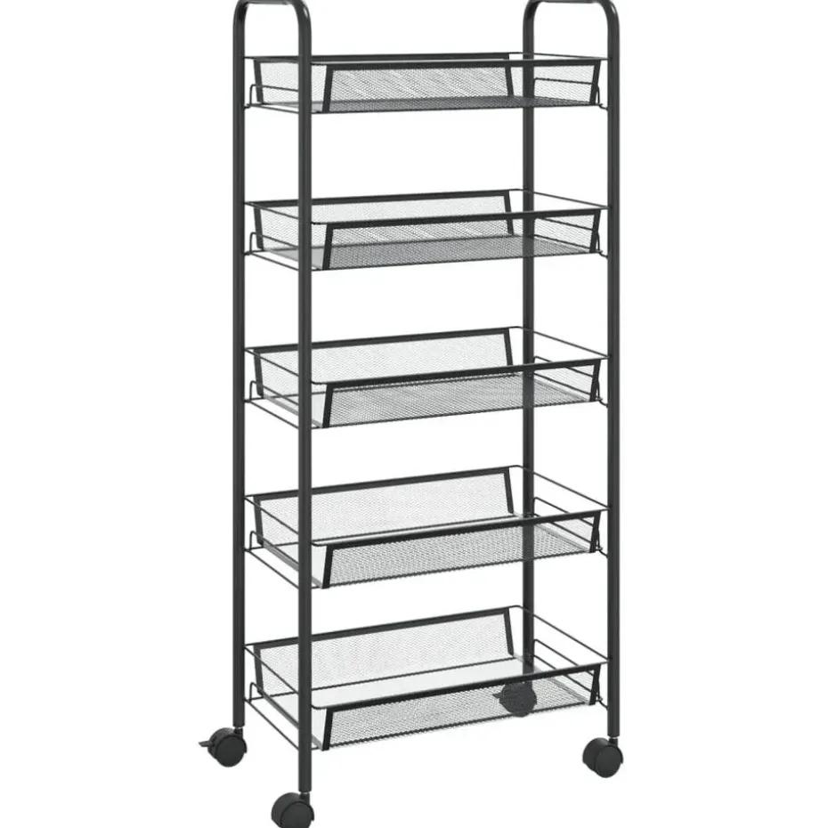 vidaXL - Keukentrolley - Zwart - IJzer - 46 x 26 x 105 cm