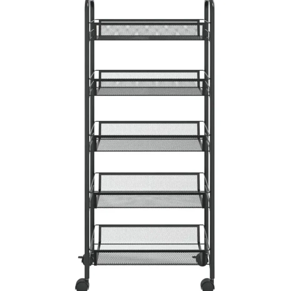 vidaXL - Keukentrolley - Zwart - IJzer - 46 x 26 x 105 cm