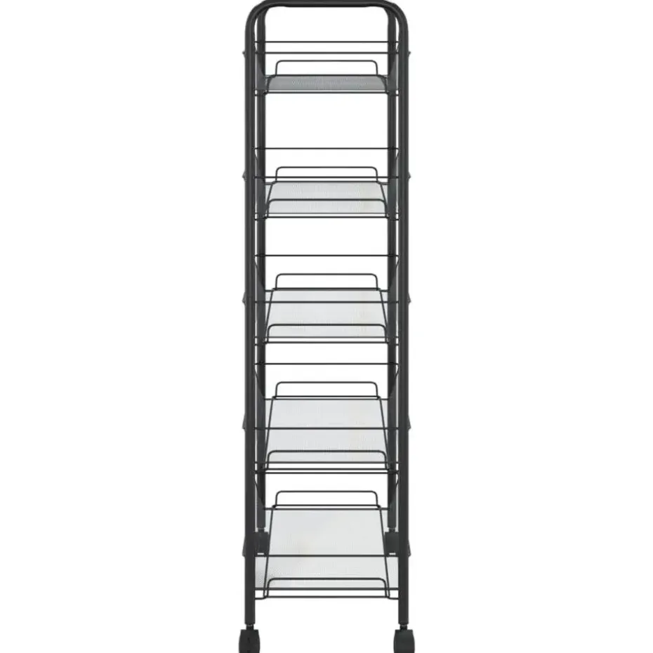 vidaXL - Keukentrolley - Zwart - IJzer - 46 x 26 x 105 cm