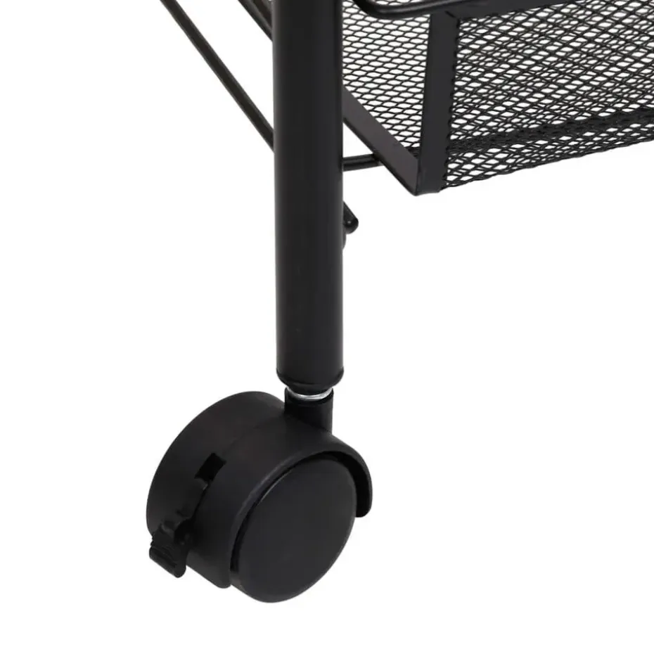 vidaXL - Keukentrolley - Zwart - IJzer - 46 x 26 x 105 cm