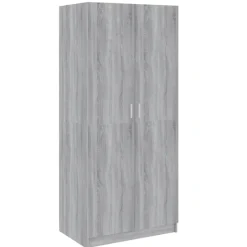 vidaXL - Kledingkast - Grijs - Bewerkt hout