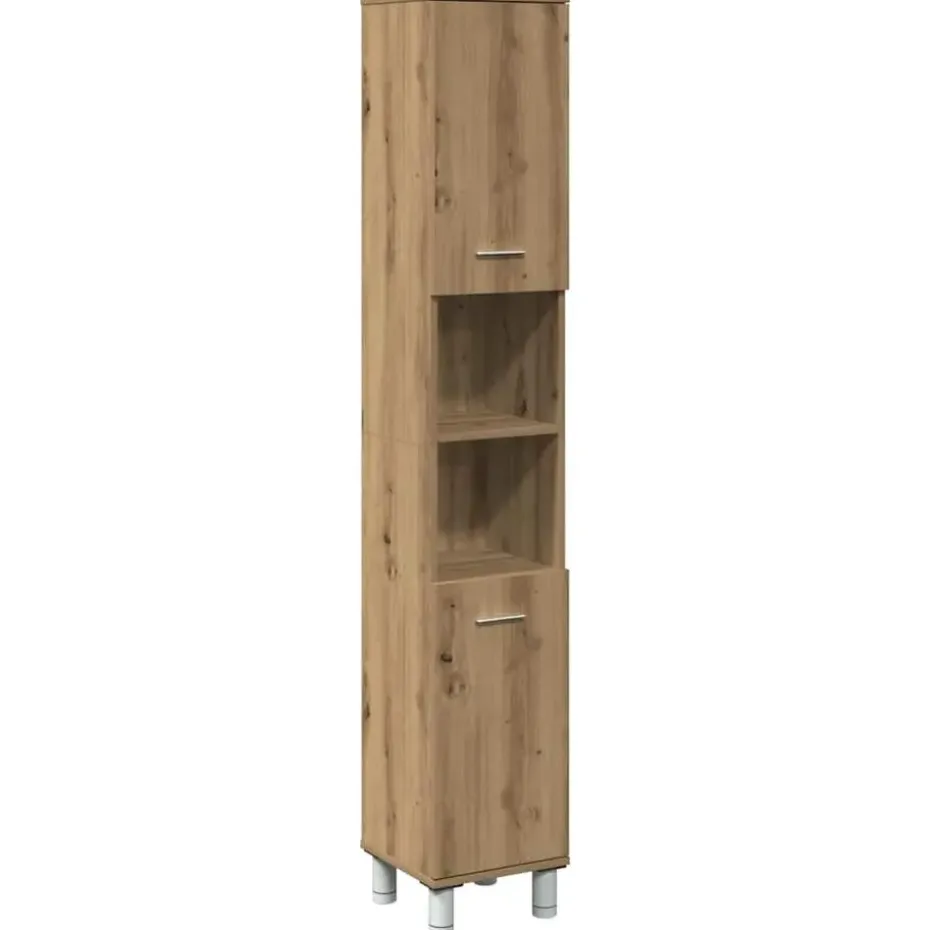 vidaXL - Kolomkast met 2 deuren 2 vakken - Artisan eiken - Hout - 30x30x179 cm