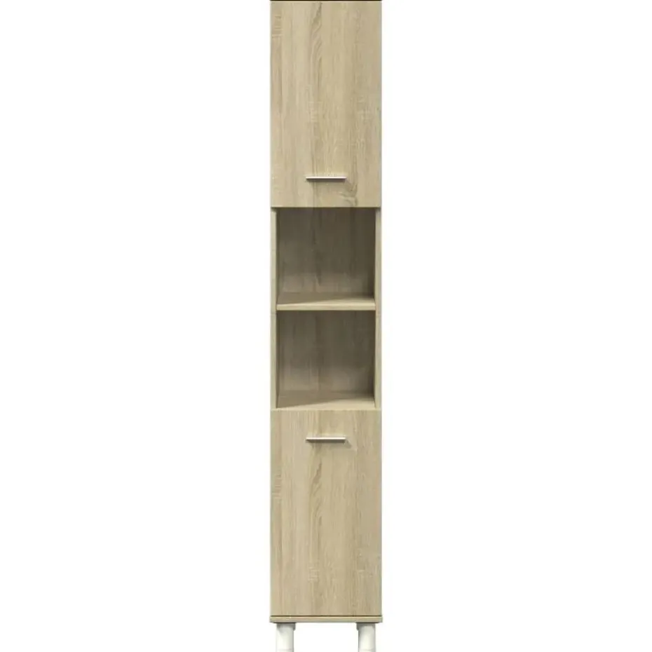vidaXL - Kolomkast met 2 deuren 2 vakken - Sonoma eiken - Hout - 30.5x30x179 cm
