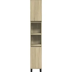 vidaXL - Kolomkast met 2 deuren 2 vakken - Sonoma eiken - Hout - 30x30x190 cm