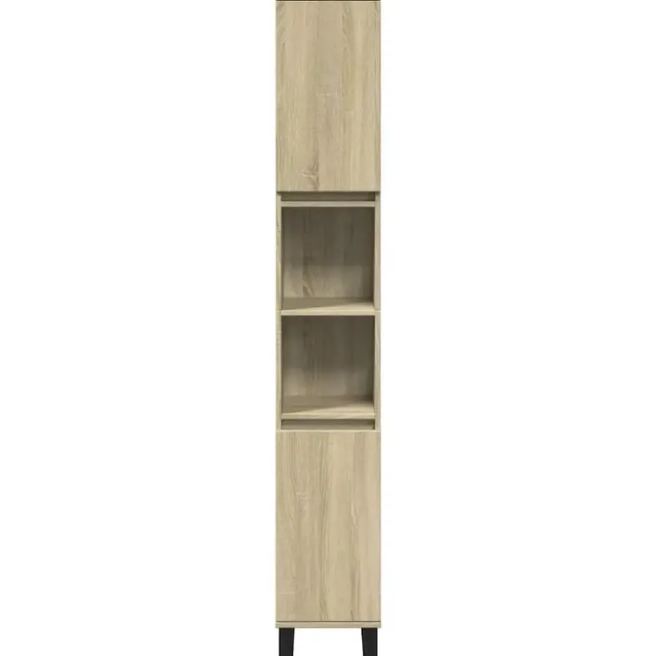 vidaXL - Kolomkast met 2 deuren 2 vakken - Sonoma eiken - Hout - 30x30x190 cm