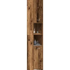 vidaXL - Kolomkast met 2 deuren 2 vakken - Zwart eiken - Hout - 30x30x183.5 cm