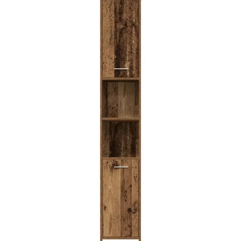 vidaXL - Kolomkast met 2 deuren 2 vakken - Zwart eiken - Hout - 30x30x183.5 cm