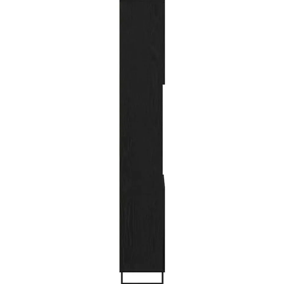 vidaXL - Kolomkast met 2 deuren 2 vakken - Zwart eiken - Hout - 30x30x190 cm
