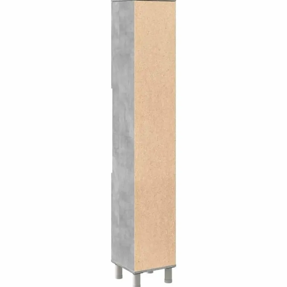vidaXL - Kolomkast met 2 deuren 2 vakken - Betongrijs spaanplaat - 30x30x190 cm