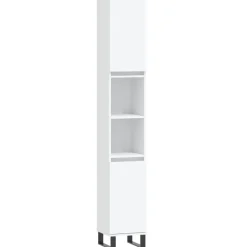 vidaXL - Kolomkast met 2 deuren 2 vakken - Wit - Hout en ijzer - 30x30x190 cm