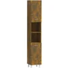 vidaXL - Kolomkast met 2 deuren - Gerookt eiken - Bewerkt hout - 30x30x179 cm