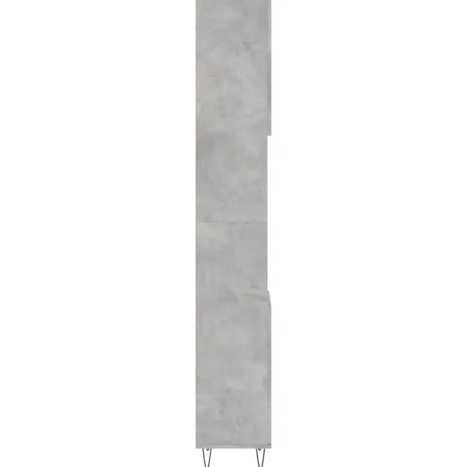 vidaXL - Kolomkast met 2 deuren - Betongrijs - Hout en ijzer - 30x30x190 cm