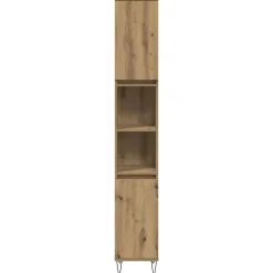 vidaXL - Kolomkast met 2 deuren 2 vakken - Artisan eiken - Hout - 30x30x190 cm