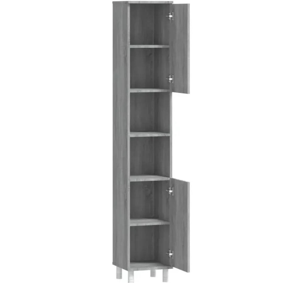 vidaXL - Kolomkast met 2 deuren - Grijs sonoma eiken - Hout - 30x30x179 cm