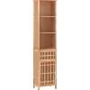vidaXL - Kolomkast met 1 lade 3 vakken - Massief walnotenhout - 42x29x182 cm