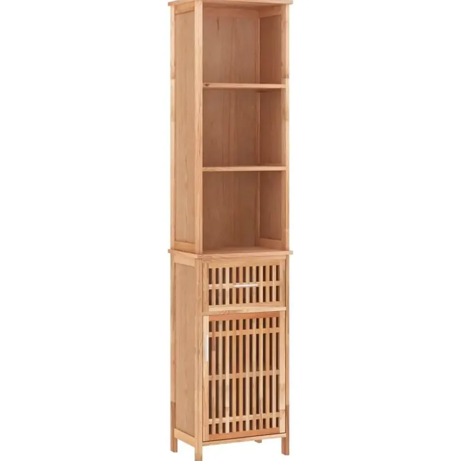 vidaXL - Kolomkast met 1 lade 3 vakken - Massief walnotenhout - 42x29x182 cm
