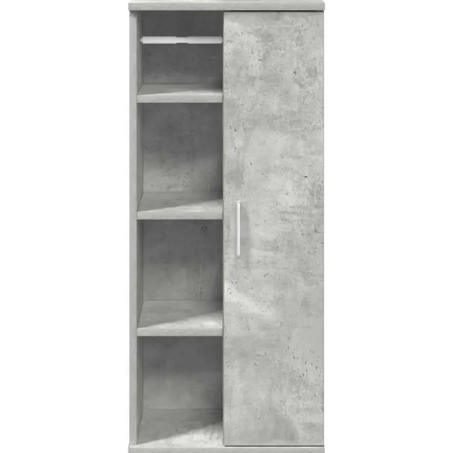 vidaXL - Kolomkast met rolhouder - Betongrijs - Bewerkt hout - 39x22x90 cm