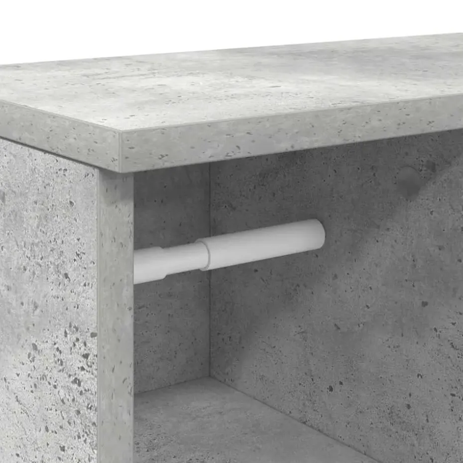 vidaXL - Kolomkast met rolhouder - Betongrijs - Bewerkt hout - 39x22x90 cm
