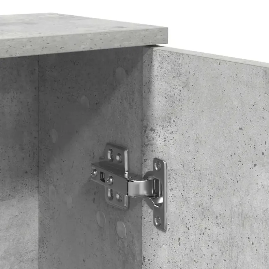 vidaXL - Kolomkast met rolhouder - Betongrijs - Bewerkt hout - 39x22x90 cm