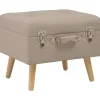 vidaXL - Kruk - Beige - Stof