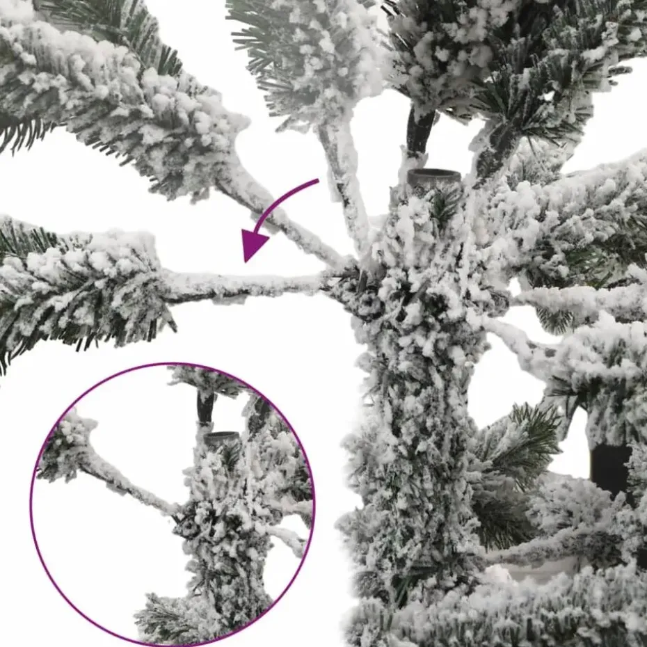 vidaXL - Kunstkerstboom met 150 LED's en sneeuw 150 cm - Groen en wit - PVC