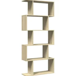 vidaXL - 5-laags Boekenkast voor woonkamers - Sonoma eiken - Hout - 70x24x161 cm