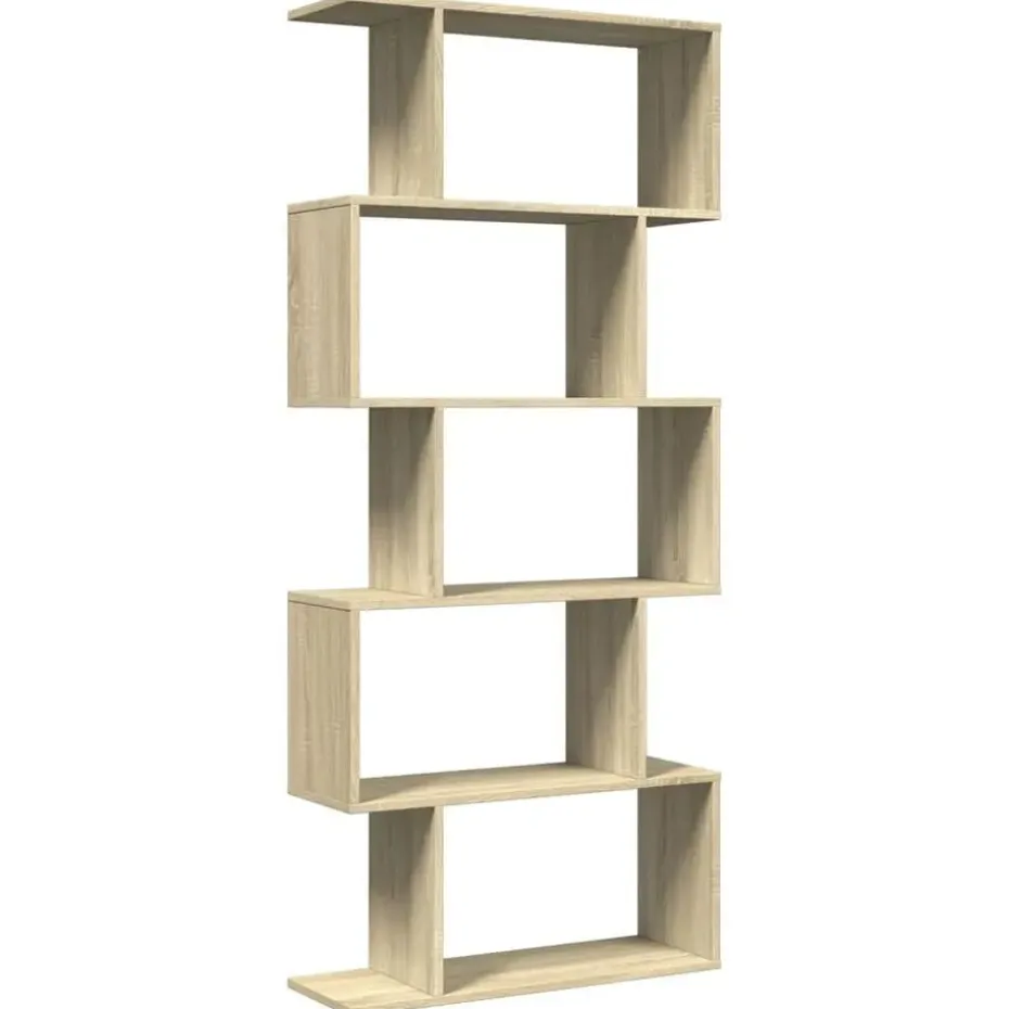 vidaXL - 5-laags Boekenkast voor woonkamers - Sonoma eiken - Hout - 70x24x161 cm